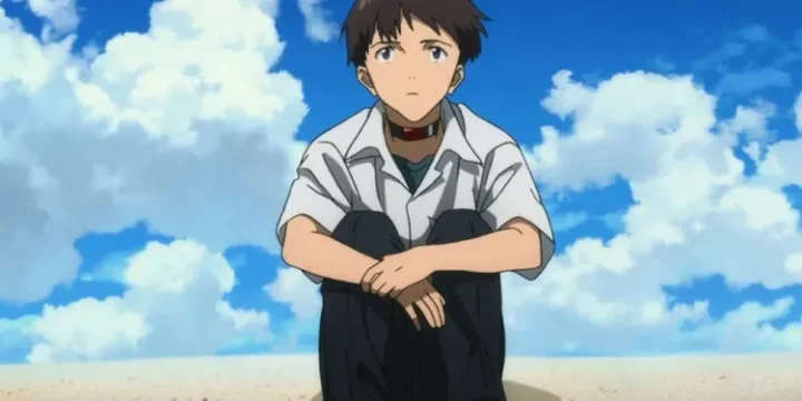 Shinji Waits On A Beach On Evangelion Thrice Upon A Time