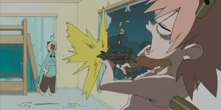 Haruko Attacking Naota In Flcl