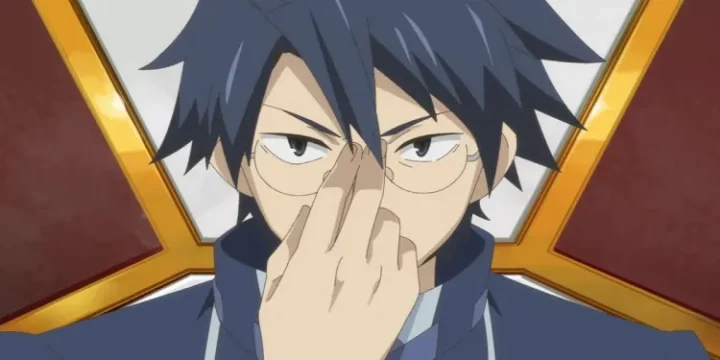 Log Horizon Protagonist Pushing Up His Glasses