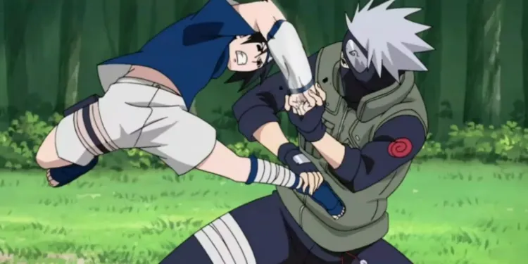 Sasuke Uchiha Attacks Kakashi With Taijutsu