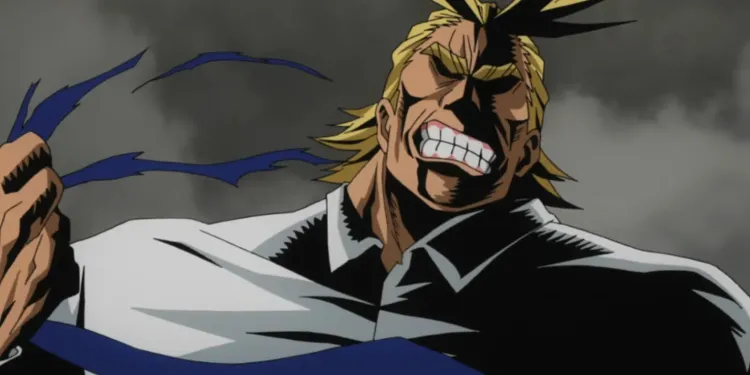 All Might Angrily Rips Off His Blue Tie