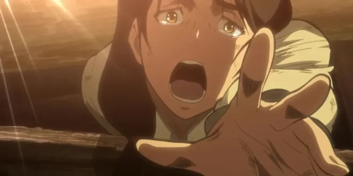 Eren S Mother Carla Reaching Out To Eren Moments Before Her Death In Attack On Titan