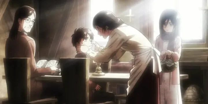 Eren S Mother Remembers Their Family Before Her Death In Attack On Titan