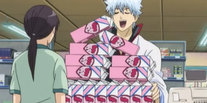 Gintoki Buying Strawberry Milk