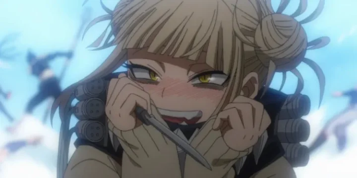 Himiko Toga Blushes And Holds Up Her Knife To Her Face