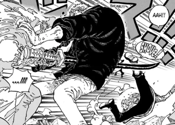 Garp Is Stabbed By Shiryu In One Piece