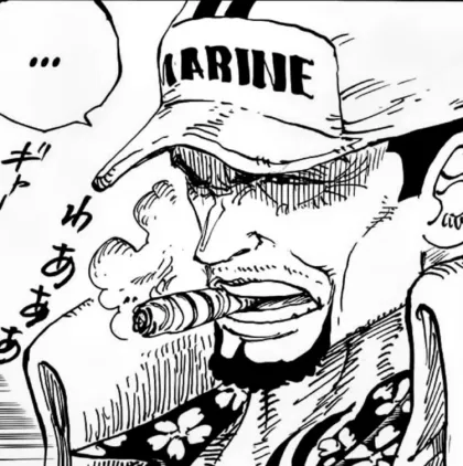 Manga Panel Of Akainu From One Piece Smoking A Cigar 1