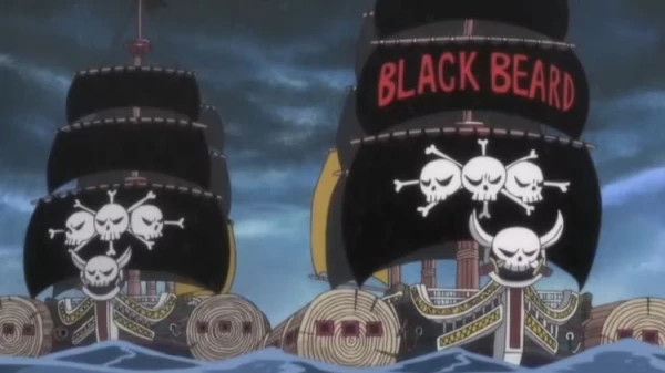 One Piece Blackbeard Jolly Roger Ship W600 Q90