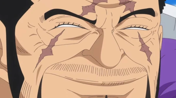 An Up Close Shot Of Fujitora Smiling In One Piece W600 Q90